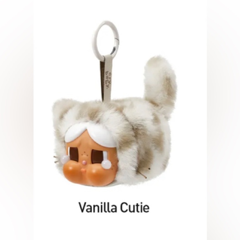 Wild but cutie crying cat plush pendant popmart blindbox crybaby vanilla